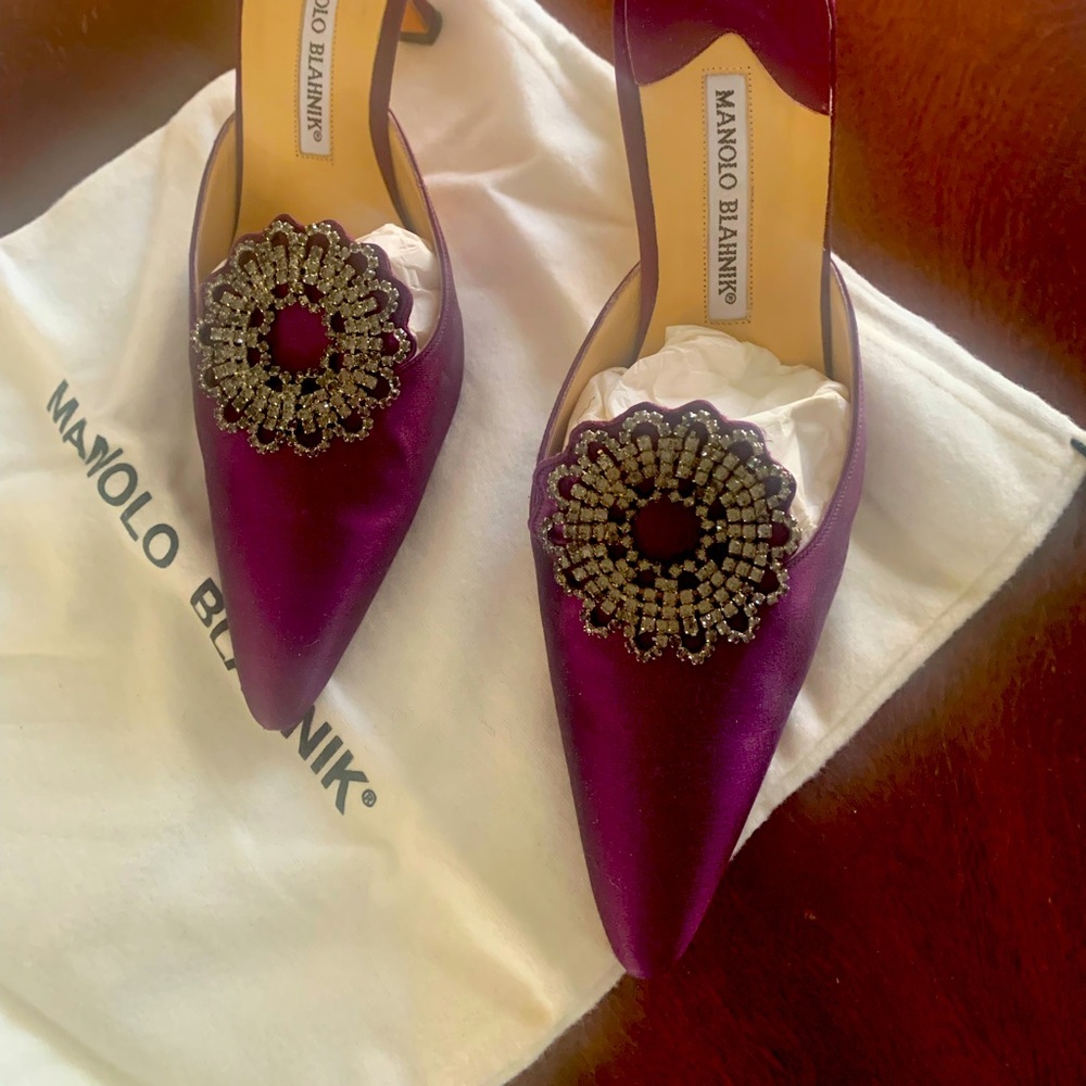 Manolo Blahnik Satin Mule
